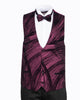 Burgundy Fashion Men's 4 Piece Textured Suit