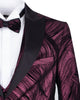 Burgundy Fashion Men's 4 Piece Textured Suit