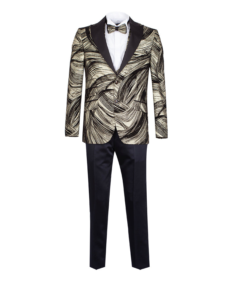 Gold Fashion Men's Four Piece Textured Suit