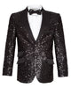 Black Sequin Design Blazer with Matching Bow Tie
