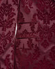 Burgundy Floral Flock Design Blazer with Contrasting Lapel & Matching Bow Tie
