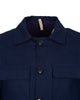 Dark Blue Linen Utility Overshirt
