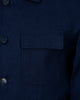 Dark Blue Linen Utility Overshirt