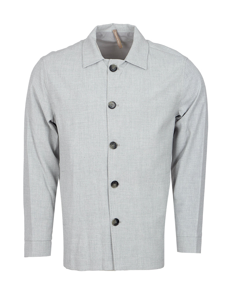 Grey Melange Stretch Overshirt