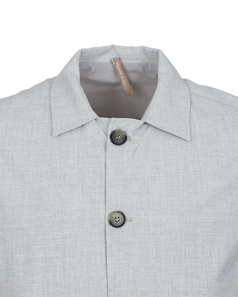 Grey Melange Stretch Overshirt