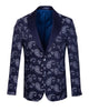 Dark Blue Paisley Printed Men's Blazer