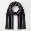 Green & Purple Striped Knitted Men's Scarf