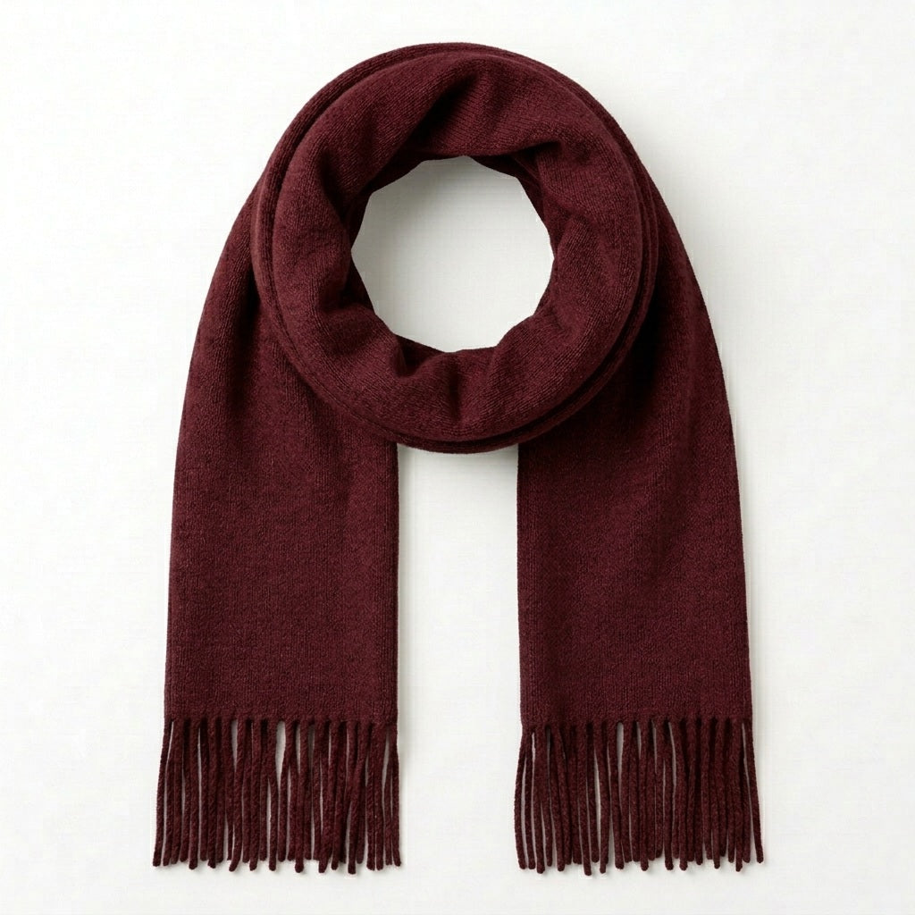 Red Classic Knitted Men's Scarf