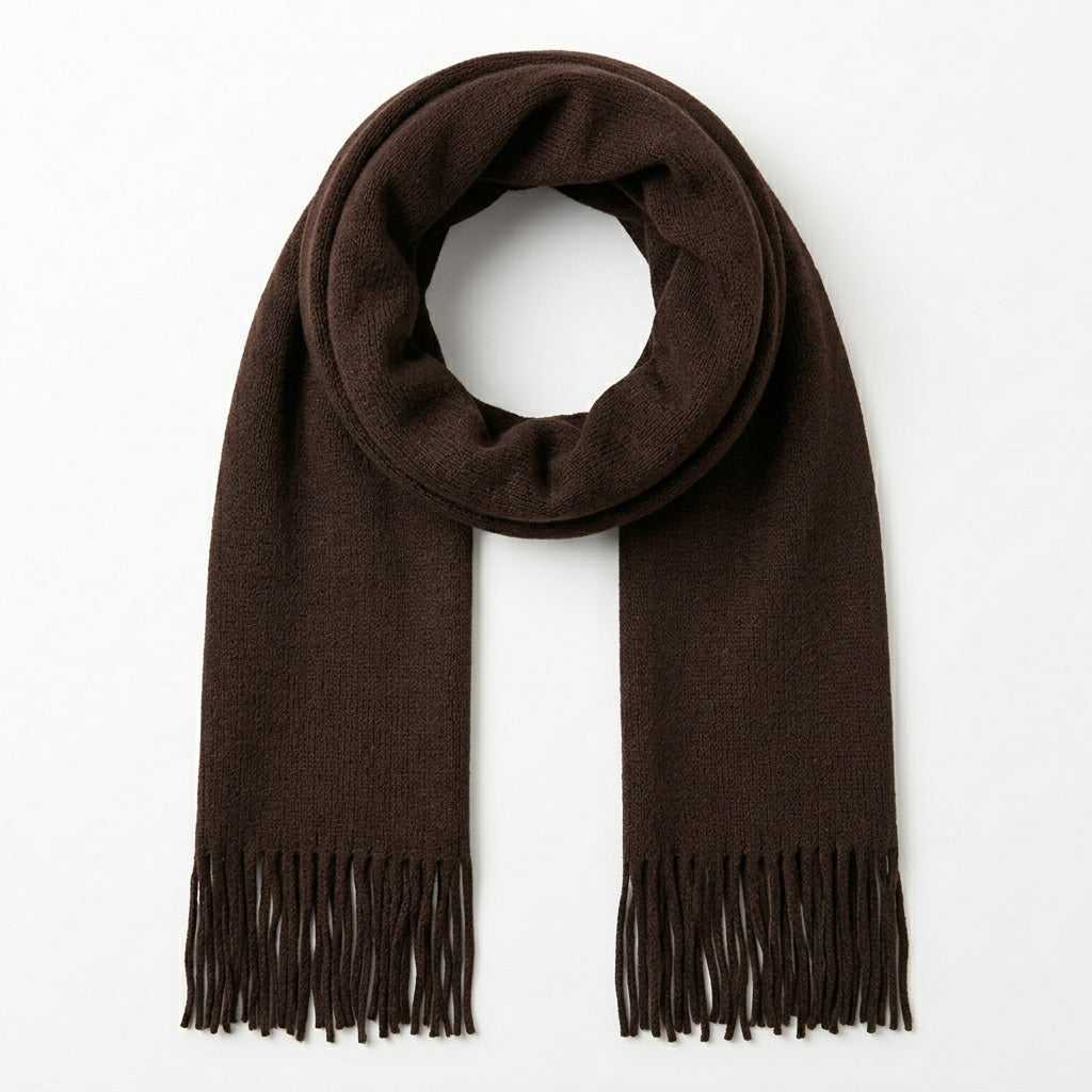 Brown Classic Knitted Men's Scarf