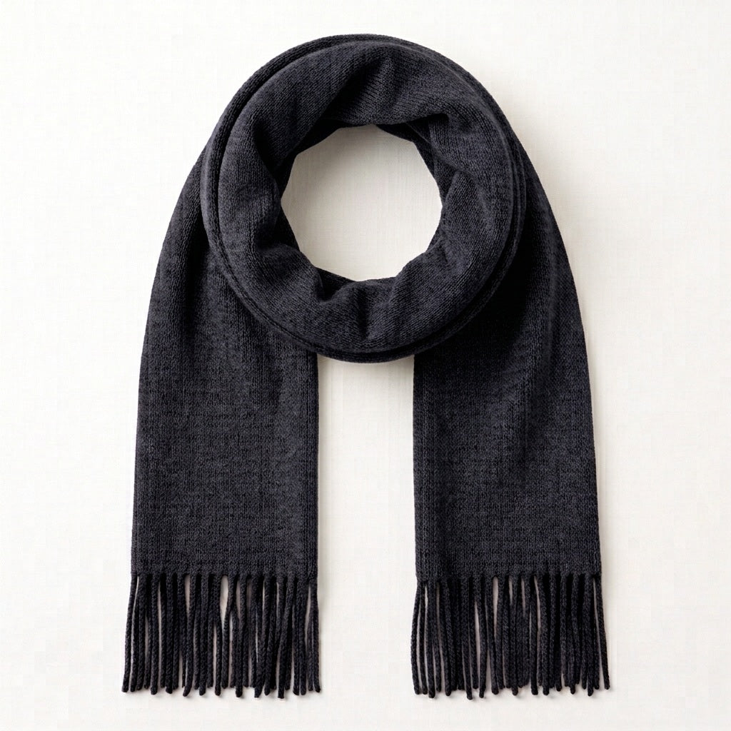 Antrasite Classic Knitted Men's Scarf