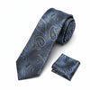 Men's Dark Blue Paisley Design Necktie KR 157