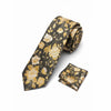 Men's Beige Flower Design Necktie KR 159