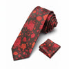 Men's Red Flower Design Necktie KR 159