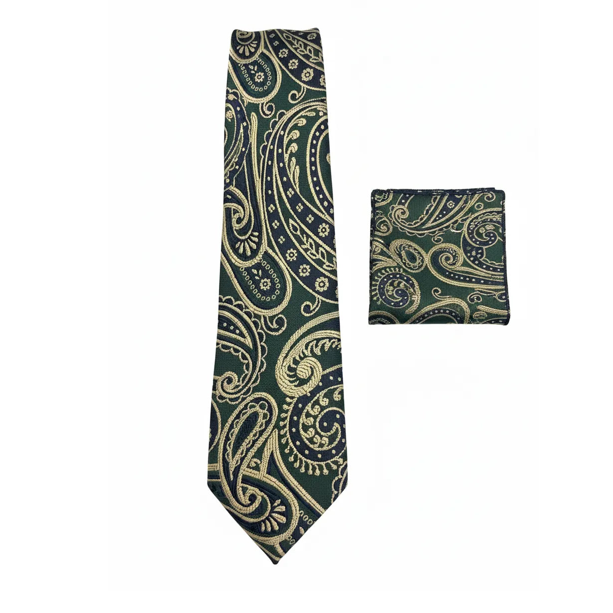 Men's Green Paisley Necktie KR 161