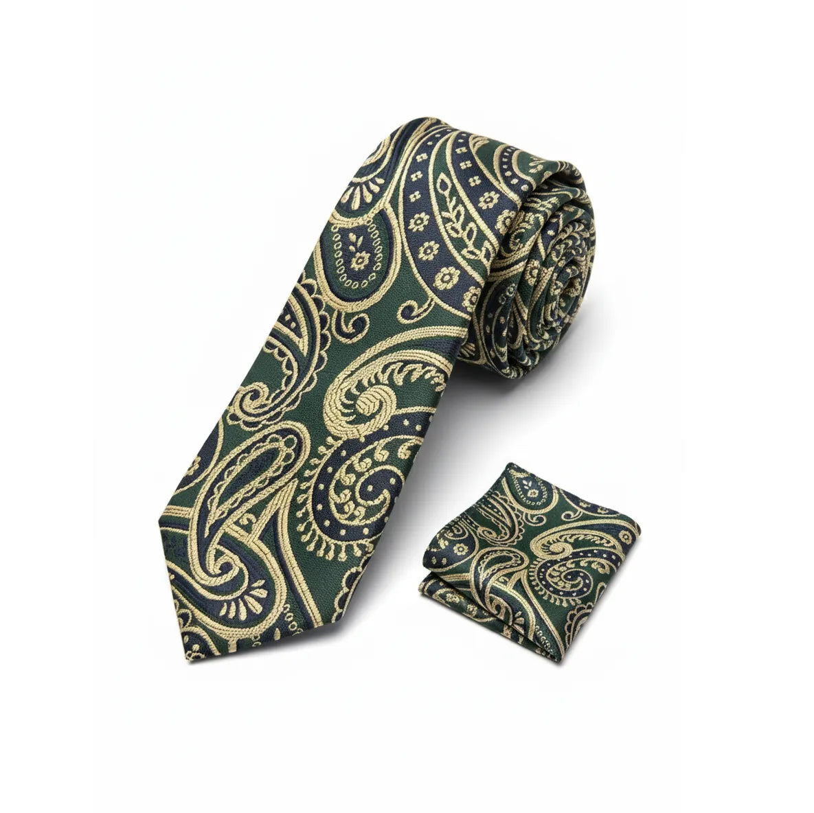 Men's Green Paisley Necktie KR 161