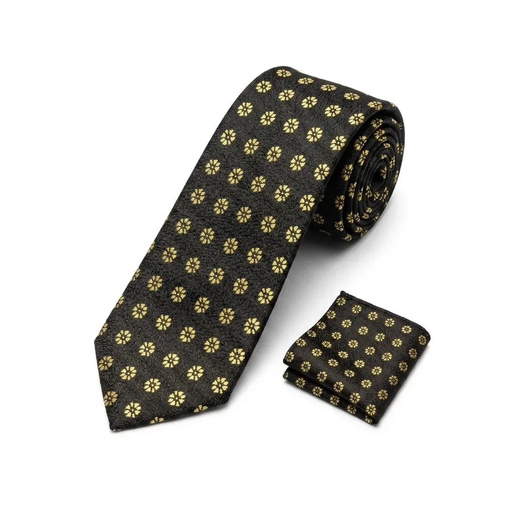 Men's Black Dot Design Necktie KR 171