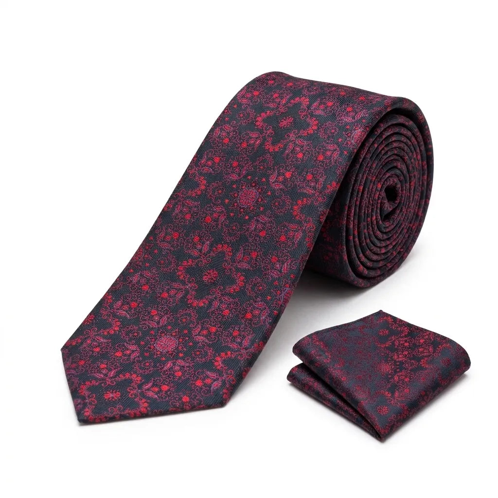 Men's Burgundy Design Necktie KR 202