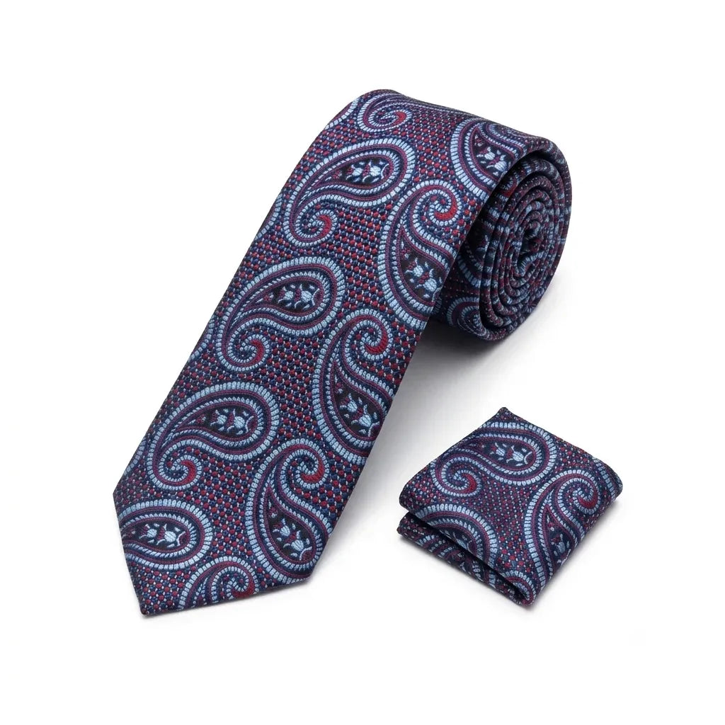 Men's Purple Paisley Design Necktie KR 218