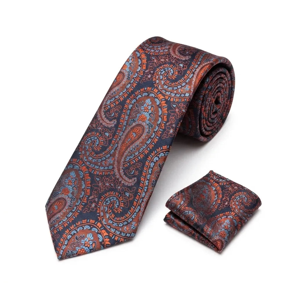 Men's Brown Paisley Necktie KR 226