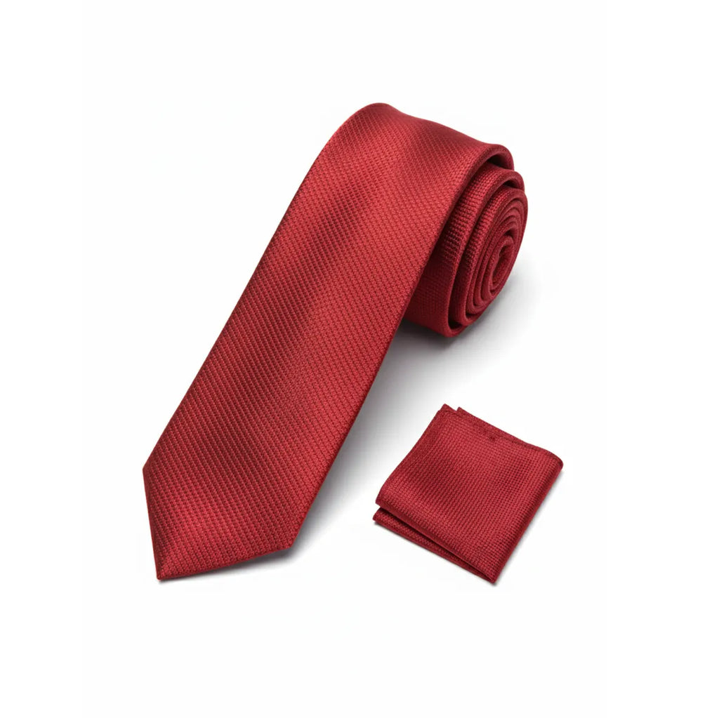 Men's Red Stripe Pattern Necktie KR 156