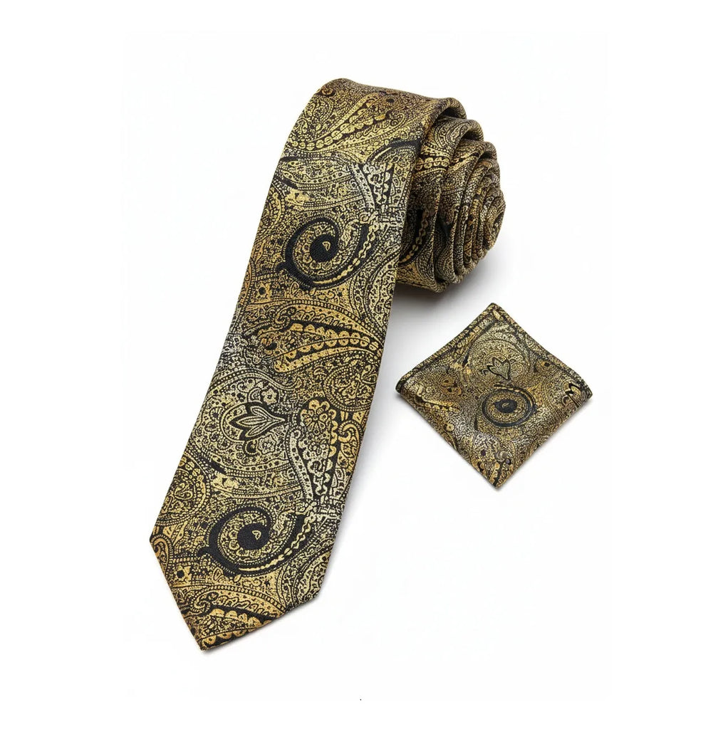 Men's Brown Paisley Design Necktie KR 162