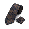 Men's Dark Blue Design Tie and Pocket Square Set KR 217