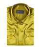 Khaki Shiny Plain Satin Classic Men’s Shirt-Makrom