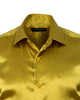 Khaki Shiny Plain Satin Classic Men’s Shirt-Makrom