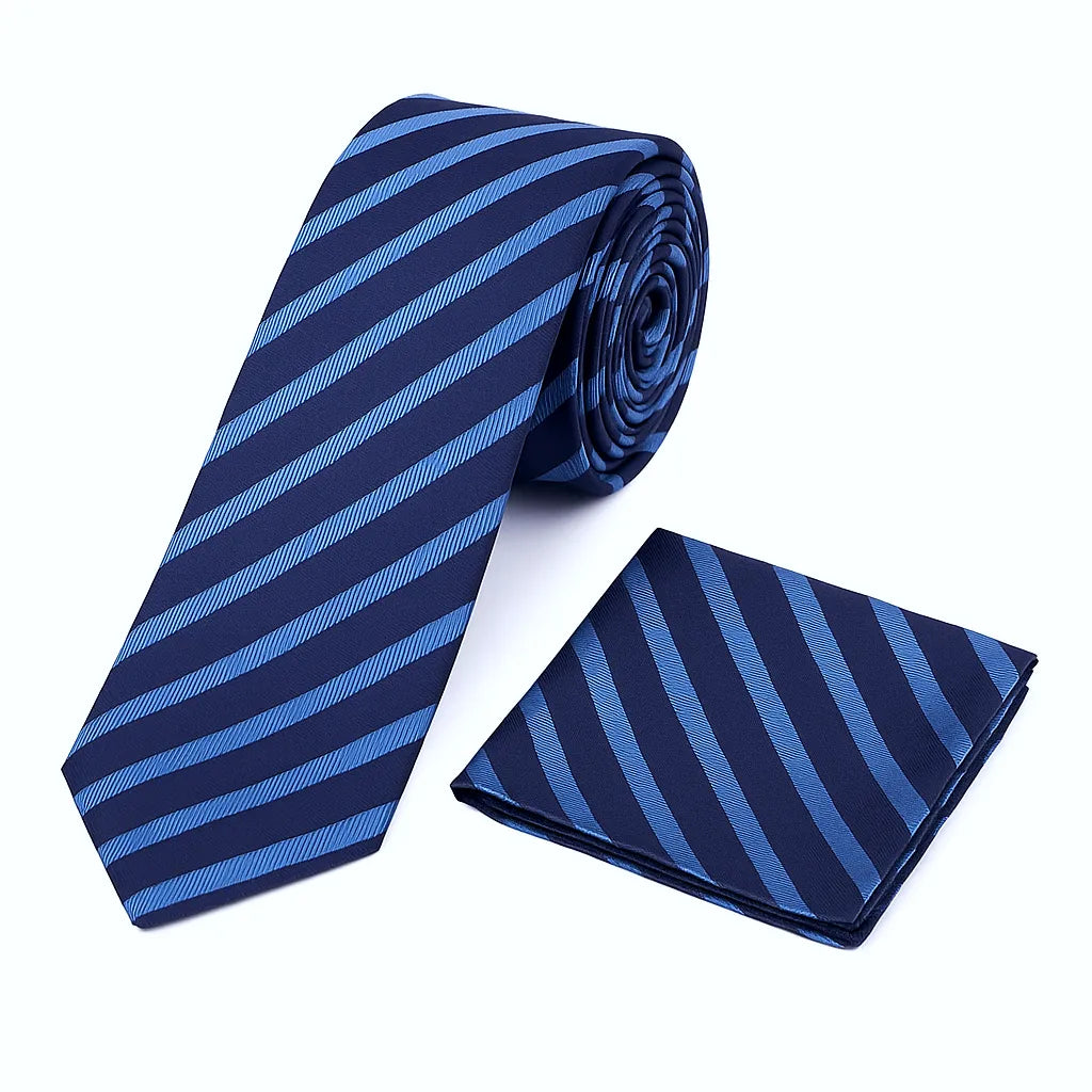 Men's Blue Stripe Necktie KR 148