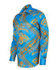 Light Blue Baroque Chain & Paisley Print Men`s Shirt-Makrom