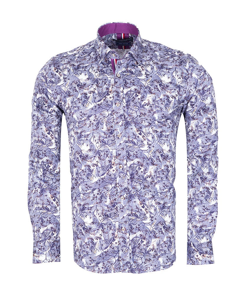 Lilac Floral Print with Matching Handkerchief-Makrom