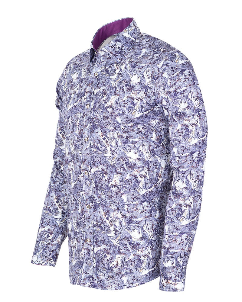 Lilac Floral Print with Matching Handkerchief-Makrom