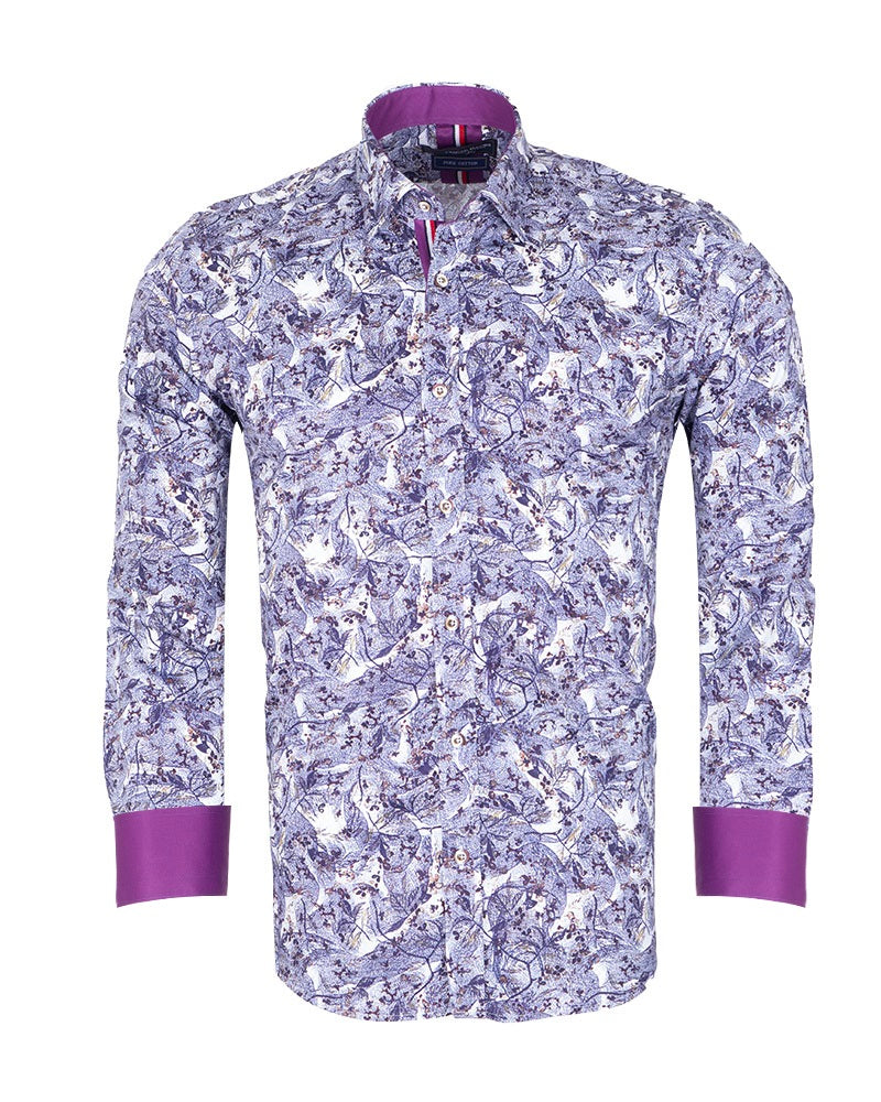 Lilac Floral Print with Matching Handkerchief-Makrom
