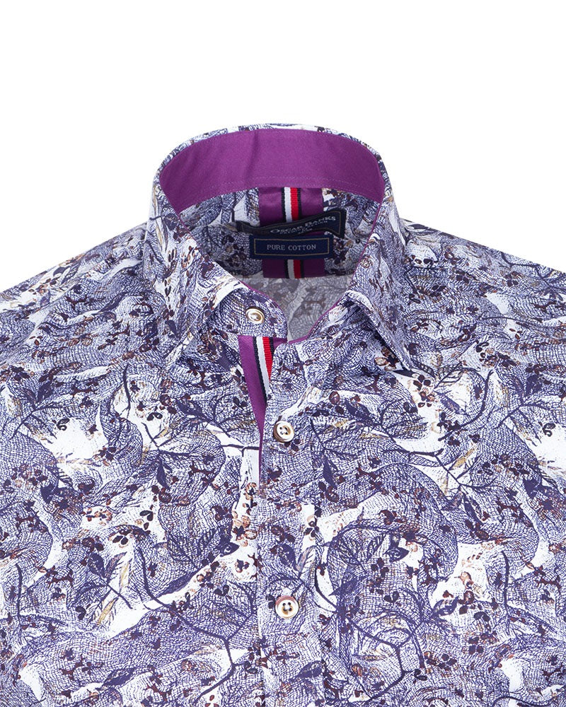 Lilac Floral Print with Matching Handkerchief-Makrom