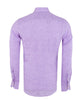 Lilac Plain Linen Long Sleeve Shirt-Makrom