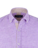 Lilac Plain Linen Long Sleeve Shirt-Makrom