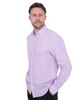 Lilac Plain Linen Long Sleeve Shirt-Makrom