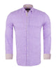 Lilac Plain Linen Long Sleeve Shirt-Makrom
