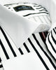 Makrom Double Cuff Shirt - Black Stripe Contrast Collar, Stylish & Comfortable-Makrom