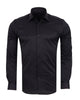 Men’s Black Dress Shirt with Crystal-Studded Collar and Cuffs-Makrom