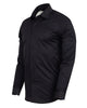 Men’s Black Dress Shirt with Crystal-Studded Collar and Cuffs-Makrom