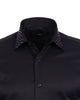 Men’s Black Dress Shirt with Crystal-Studded Collar and Cuffs-Makrom