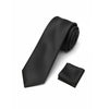 Men's Black Shiny Necktie KR 03-Makrom