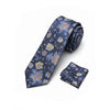 Men's Blue Flower Design Necktie KR 159-Makrom