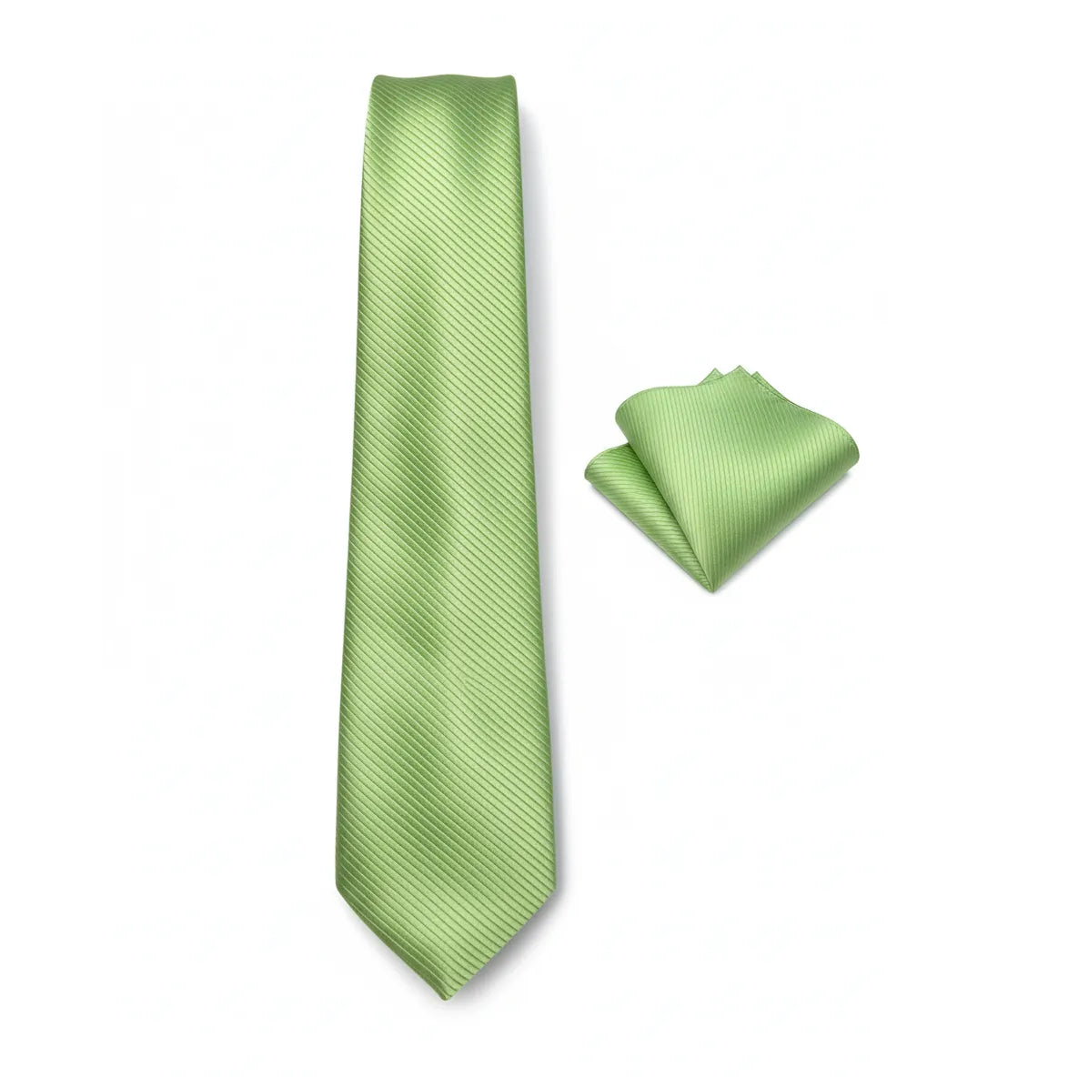 Men's Green Stripe Pattern Necktie KR 156-Makrom