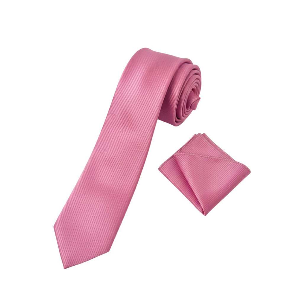 Men's Pink Stripe Pattern Necktie KR 156-Makrom