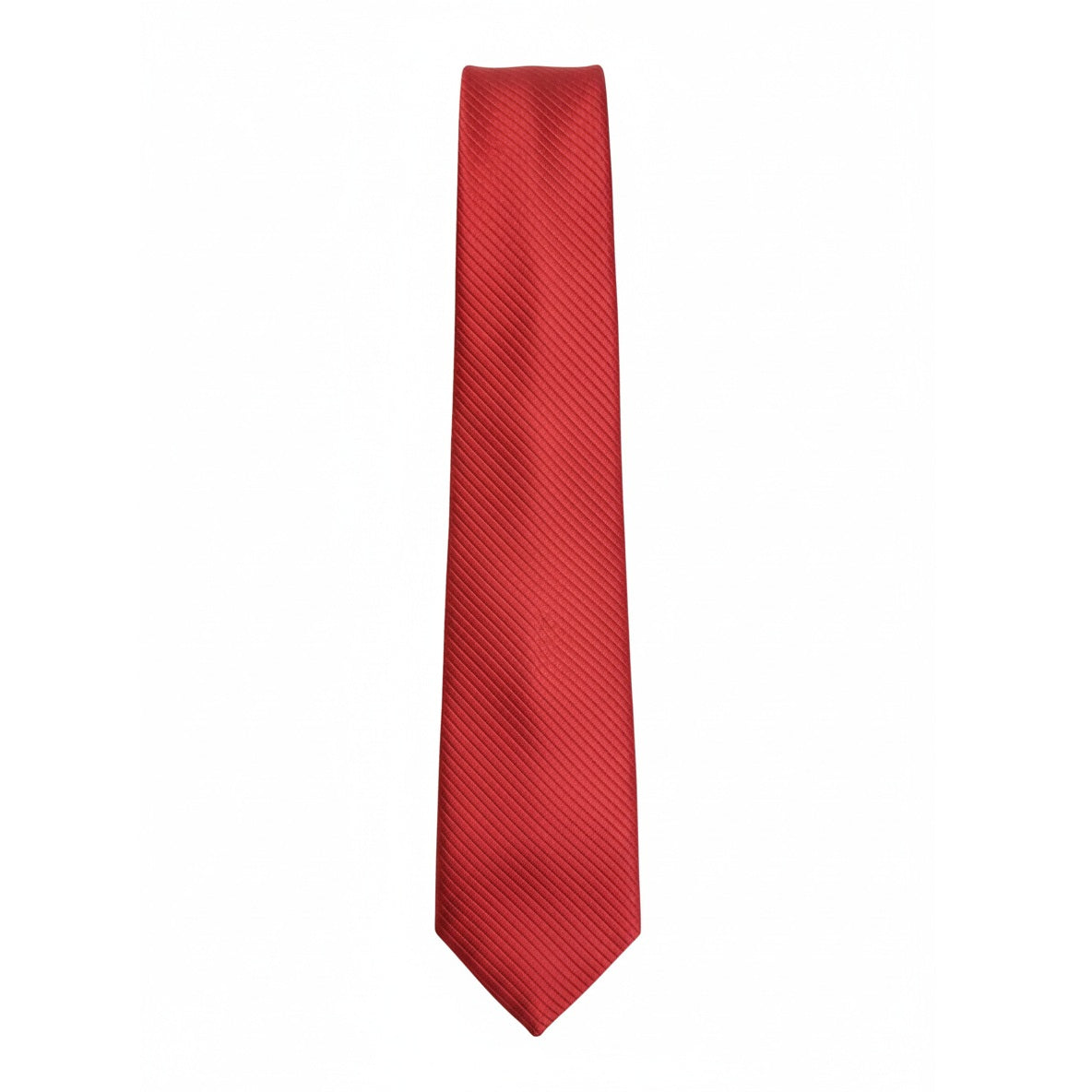 Men's Red Stripe Pattern Necktie KR 156-Makrom