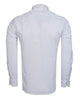 Men’s White Dress Shirt with Crystal-Studded Collar and Cuffs-Makrom