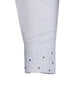 Men’s White Dress Shirt with Crystal-Studded Collar and Cuffs-Makrom