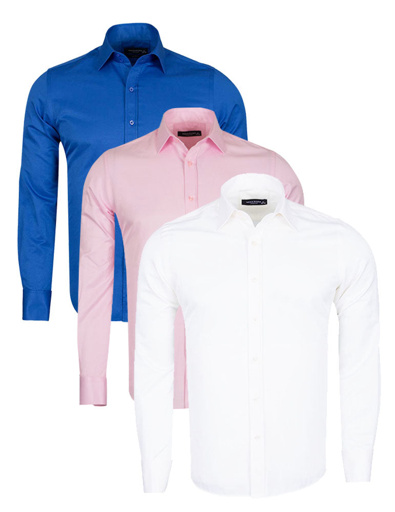 Mix & Match 3 Double Cuff Shirts-Makrom